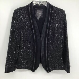 Anthracite By Muse Sequin Bolero Jacket Blazer Modern Chic Party Black Size 8